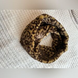 Leopard Print Faux Fur Infinity Scarf